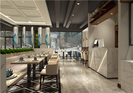 乌海伊里乡餐厅装修设计|现代设计手法打造休闲空间