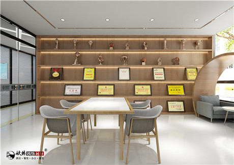 乌海秦蕊营业厅办公室装修设计|洁净大方的高级质感空间