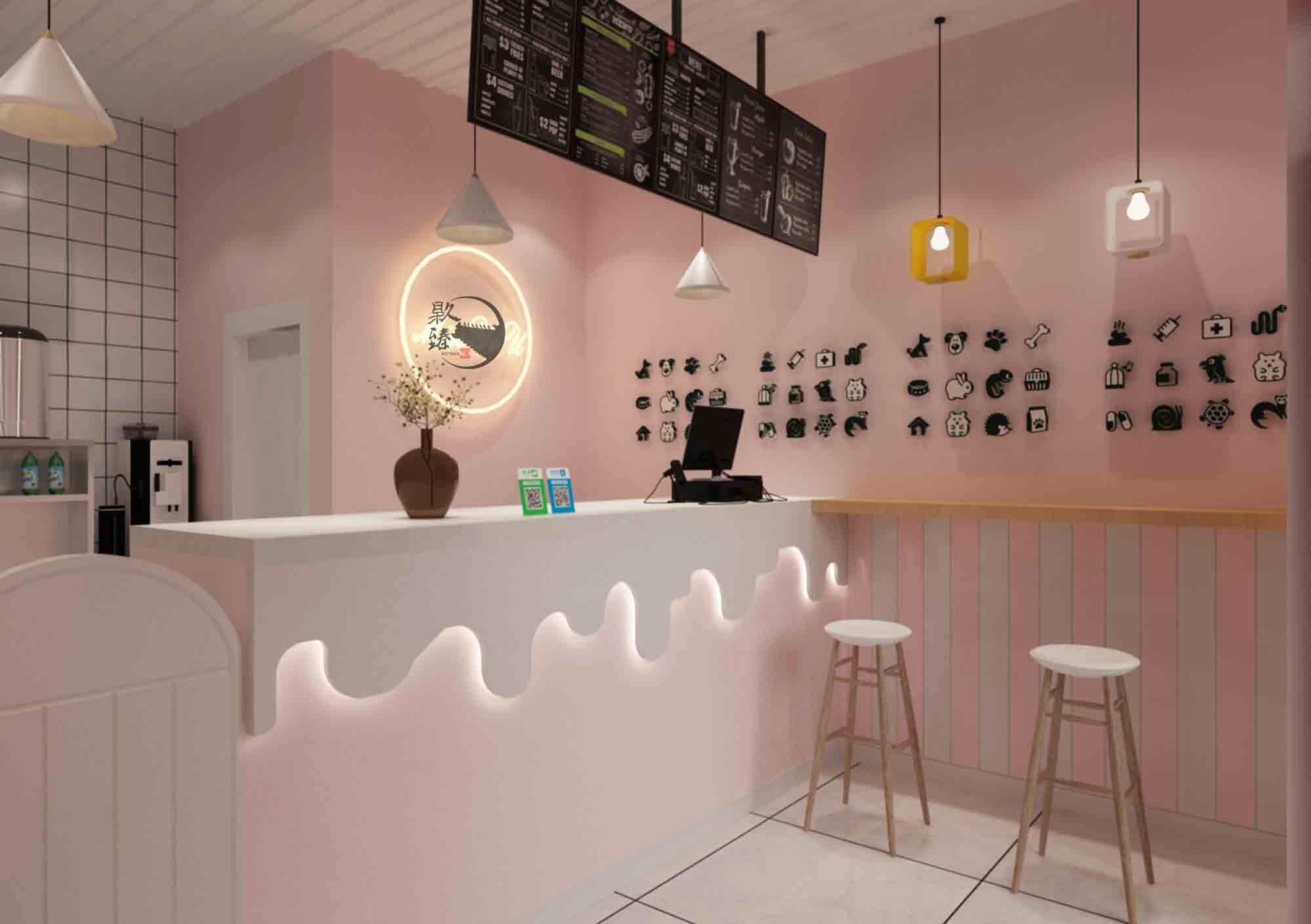 乌海甜心奶茶店设计|设计师所营造的气氛无不让人感觉舒适