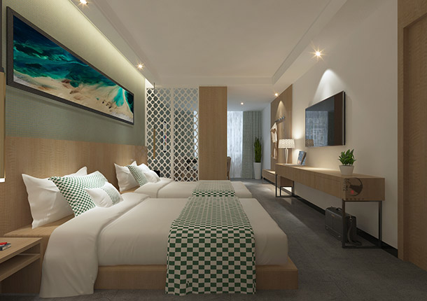 乌海希顿酒店设计|让客房具有延伸性同时带来的空间的流动性